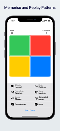 View Four Squares iOS App Game Board Screenshot