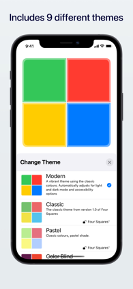 Four Squares iOS App Themes Screenshot
